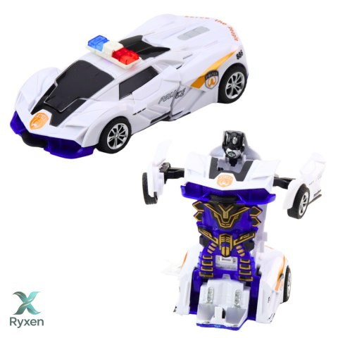 Auto Robot 2w1 Sportowy Samochód Policyjny Napęd Mix