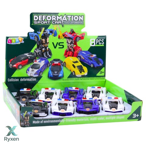 Auto Robot 2w1 Sportowy Samochód Policyjny Napęd Mix