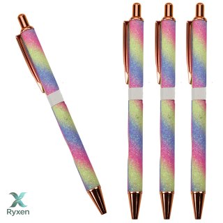 Długopis Metalowy Automatyczny Brokatowy Niebieski Tusz 1.0mm