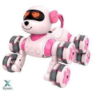 Pies Robot Zdalnie Sterowany RC 8 Kół Drift 360° Akrobacje Różowy