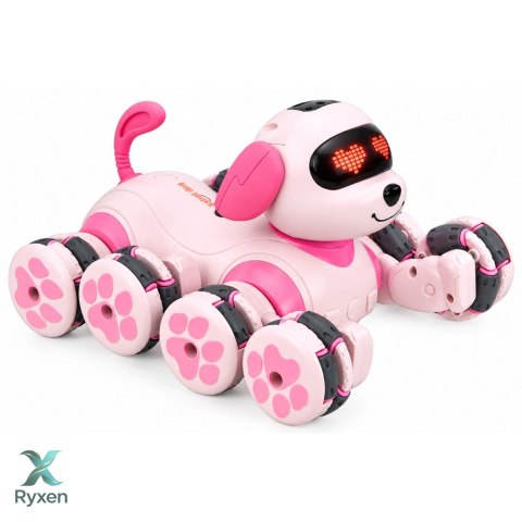 Pies Robot Zdalnie Sterowany RC 8 Kół Drift 360° Akrobacje Różowy