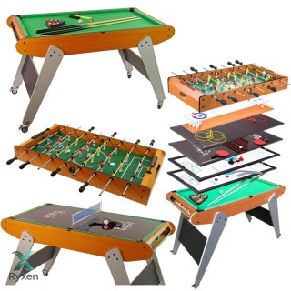 Ruchomy Stół Do Gier 8w1 Piłkarzyki Bilard Kręgle Hokej Ping Pong Curling