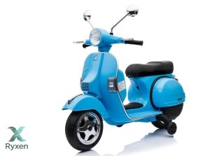 Skuter na Akumulator Vespa Dla Dzieci Światła LED Panel MP3 Niebieski