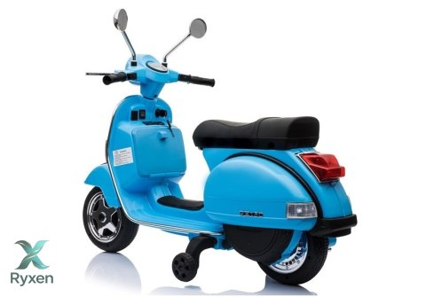 Skuter na Akumulator Vespa Dla Dzieci Światła LED Panel MP3 Niebieski