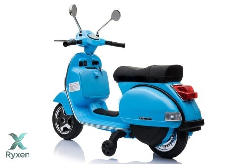 Skuter na Akumulator Vespa Dla Dzieci Światła LED Panel MP3 Niebieski