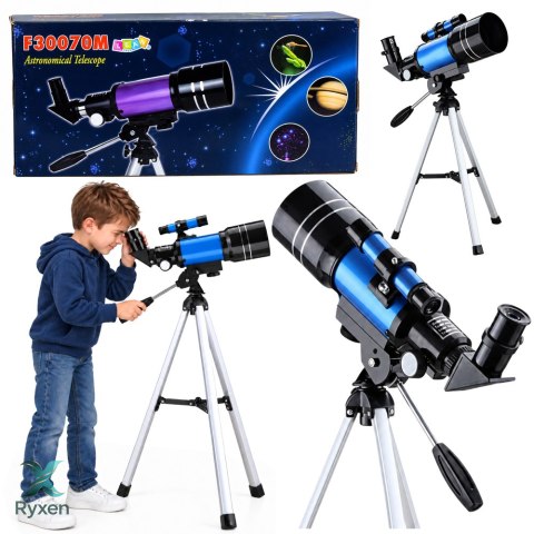 Teleskop Astronomiczny Dla Dzieci Statyw Niebieski Powiększenie 150x