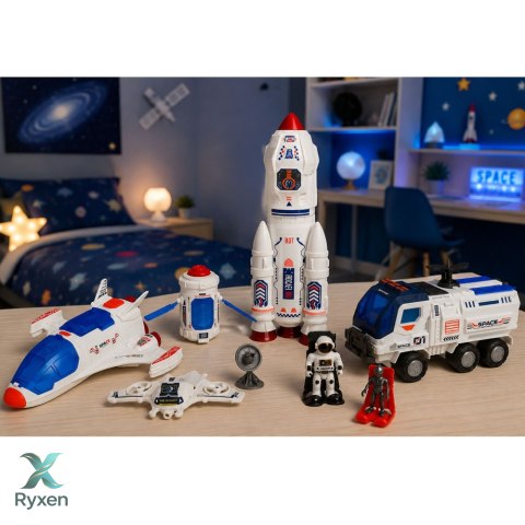Duży Zestaw Kosmiczny Stacja Rakieta Prom Pojazd Eksploracyjny Astronauci