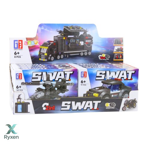Klocki Konstrukcyjne Pojazdy Środki Transportu SWAT 2w1 92-117 el.