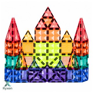 Klocki Magnetyczne Konstrukcyjne Panele 3D Kreatywne STEM Kolorowe 73 el.
