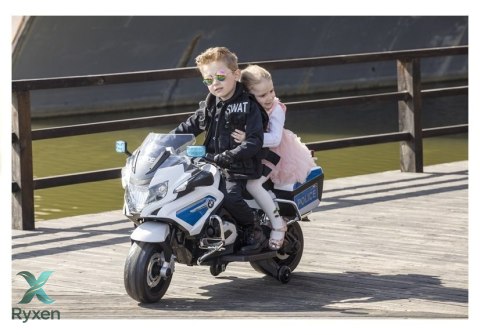 Motor na Akumulator BMW R1200 Policja Światła LED Dźwięki Biały