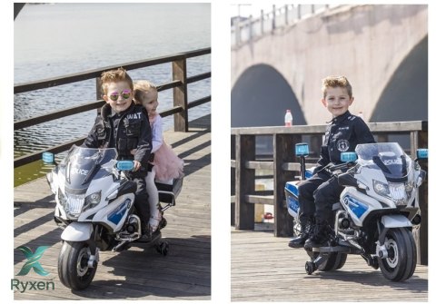 Motor na Akumulator BMW R1200 Policja Światła LED Dźwięki Biały