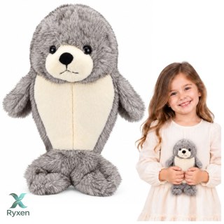 Pluszowa Foka Przytulanka Maskotka Foczka Biało-Szara 25 cm