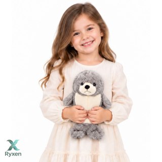 Pluszowa Foka Przytulanka Maskotka Foczka Biało-Szara 30 cm