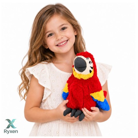Pluszowa Papuga Ara Maskotka Miękka Przytulanka Czerwona 25 cm