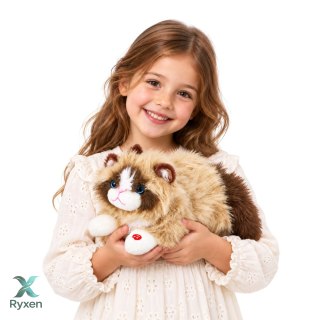 Pluszowy Kotek Maskotka Przytulanka Z Dźwiękami Miauczenia Beżowy 40 cm