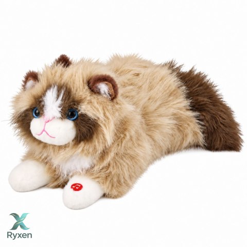 Pluszowy Kotek Maskotka Przytulanka Z Dźwiękami Miauczenia Beżowy 40 cm