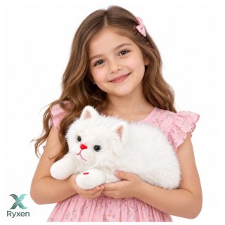 Pluszowy Kotek Maskotka Przytulanka Z Dźwiękami Miauczenia Biały 40cm