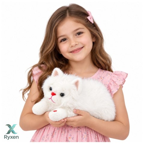 Pluszowy Kotek Maskotka Przytulanka Z Dźwiękami Miauczenia Biały 40cm