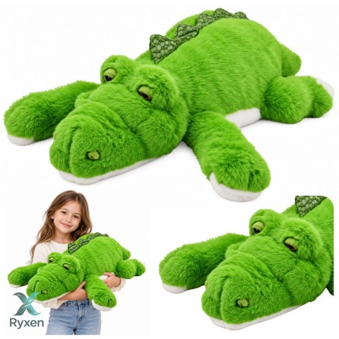 Pluszowy Krokodyl Maskotka Przytulanka Obciążeniowe Łapki Zielony 75 cm