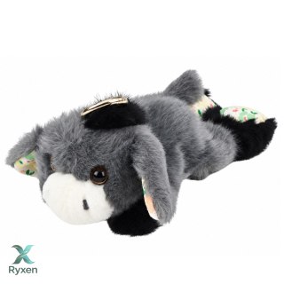 Pluszowy Osiołek Obciążeniowy Sensoryczny Z Kuleczkami Brelok Szary 17cm