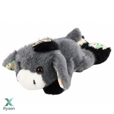 Pluszowy Osiołek Obciążeniowy Sensoryczny Z Kuleczkami Brelok Szary 17cm