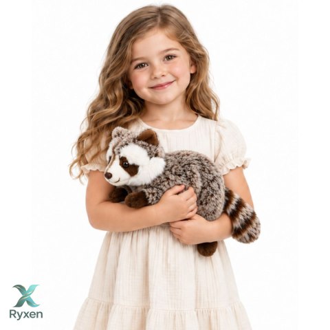 Pluszowy Szop Maskotka Przytulanka Zwierzątko Brązowy Szary 41 cm