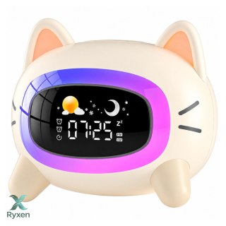 Wielofunkcyjny Budzik Zegar Elektroniczny Lampka Nocna Trener Snu Kotek
