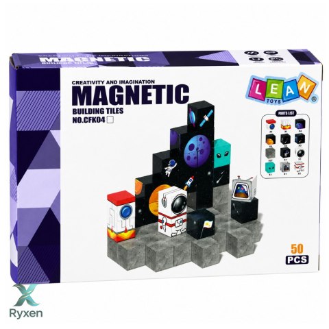 Zestaw Klocki Magnetyczne Kostki Sześciany Piksele Jednorożce 3D 50 el.