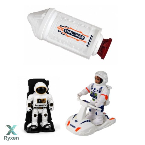 Zestaw Kosmiczny Rakiety Wahadłowiec Moduł Astronauci Światła Dźwięki