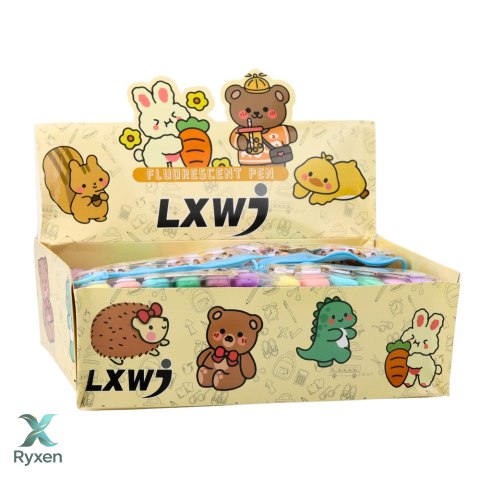 Zestaw Mini Zakreślaczy Kapibara W Etui Kolorowe Pstelowe 6szt