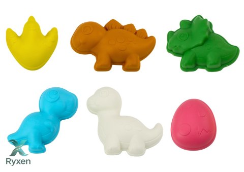 Zestaw Zabawek Do Piasku Toczka Sześć Foremek Konewka Dinozaury