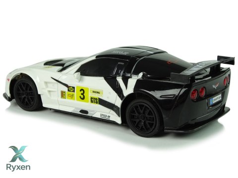 Auto Sportowe Wyścigowe R/C 1:24 Corvette C6.R Biały 2.4 G Światła