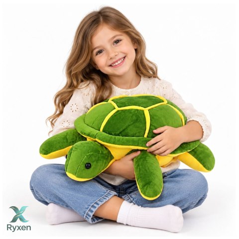 Duży Pluszowy Żółw Maskotka Przytulanka Miękki Żółto-Zielony 65cm
