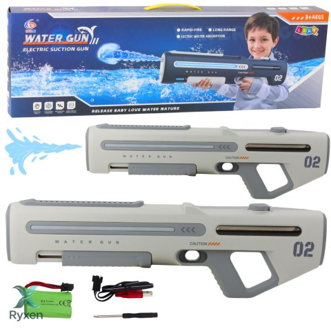 Elektryczny Automatyczny Karabin Pistolet Na Wodę Biało Szary 1000ml 61cm