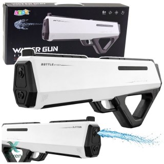 Elektryczny Pistolet Karabin Broń Na Wodę Biały Zasięg 12m 400ml