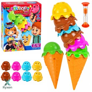 Gra Zabawa Zręcznościowa Lody w Wafelku Wieża Piramidka Gałki Lodów