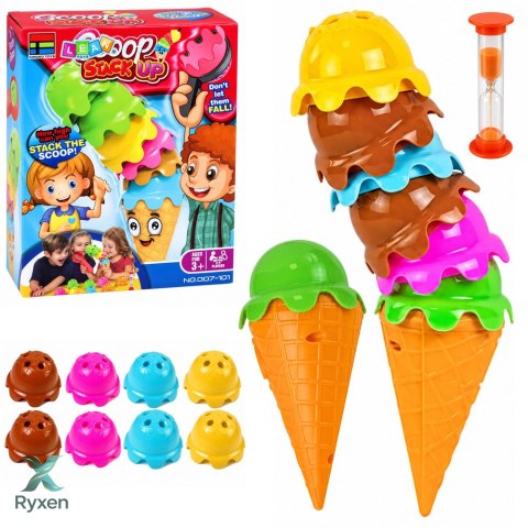 Gra Zabawa Zręcznościowa Lody w Wafelku Wieża Piramidka Gałki Lodów
