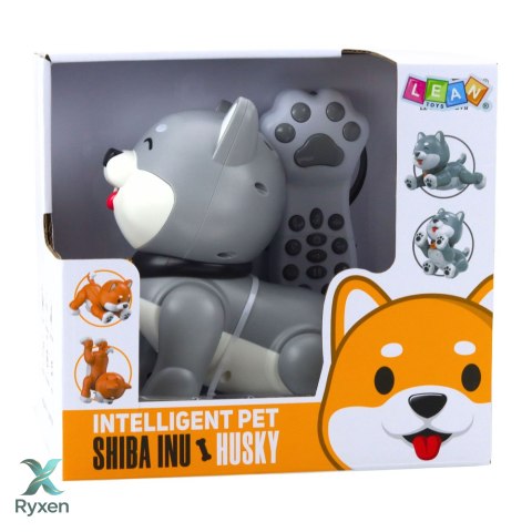 Interaktywny Robot Pies Husky Zdalnie Sterowany RC Głosem Sztuczki Szary