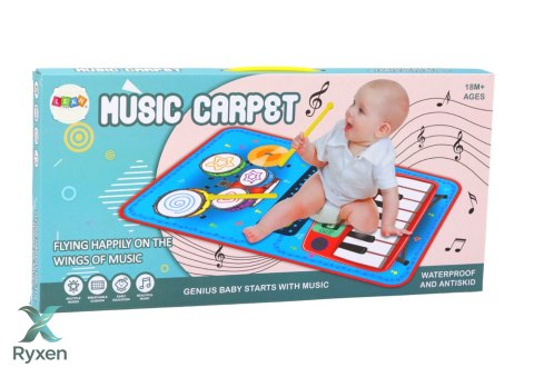 Mata Muzyczna 2w1 Interaktywna Perkusja Pianinko Pałeczki