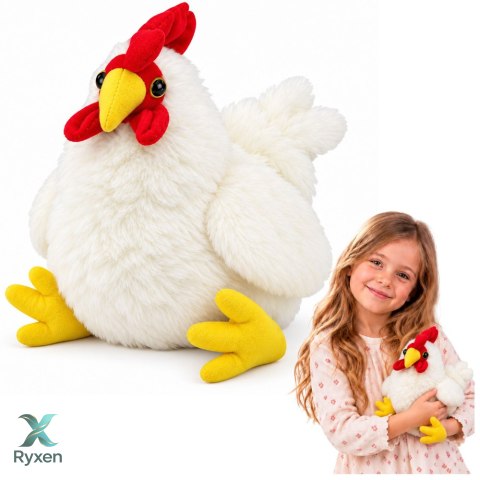 Pluszowa Kura Maskotka Przytulanka Miękka Puszysta Biała 20 cm