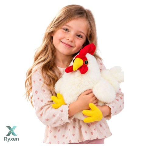 Pluszowa Kura Maskotka Przytulanka Miękka Puszysta Biała 40 cm