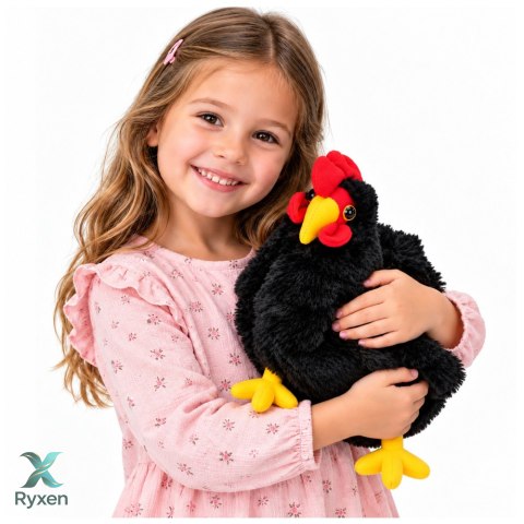 Pluszowa Kura Maskotka Przytulanka Miękka Puszysta Czarna 30 cm