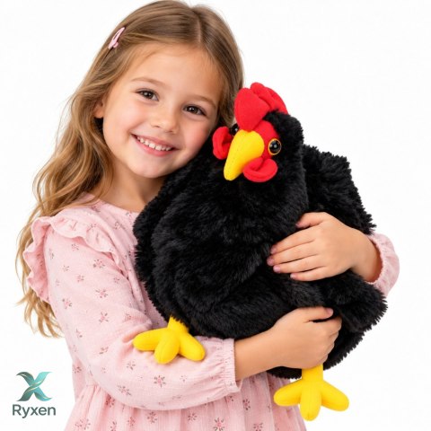 Pluszowa Kura Maskotka Przytulanka Miękka Puszysta Czarna 40 cm