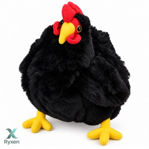 Pluszowa Kura Maskotka Przytulanka Miękka Puszysta Czarna 40 cm