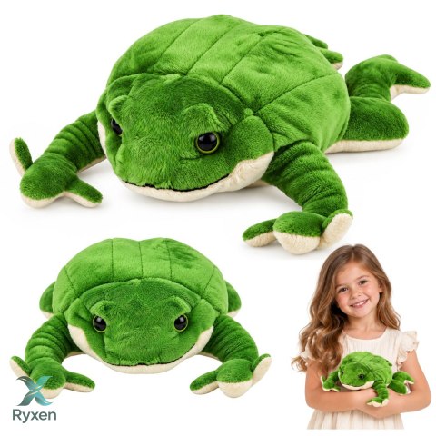 Pluszowa Żabka Maskotka Przytulanka Miękka Żaba Obciążeniowa Zielona 26 cm
