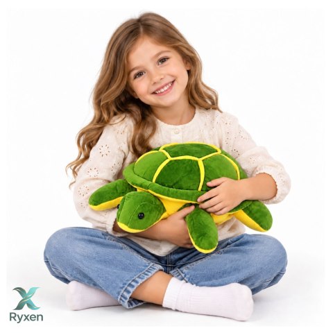 Pluszowy Żółw Maskotka Przytulanka Miękki Żółto-Zielony 33cm