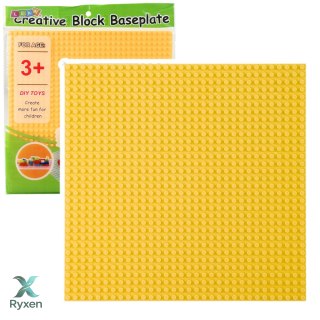 Płyta Plansza Konstrukcyjna Do Klocków Budowania Żółta 25,5x25,5 cm