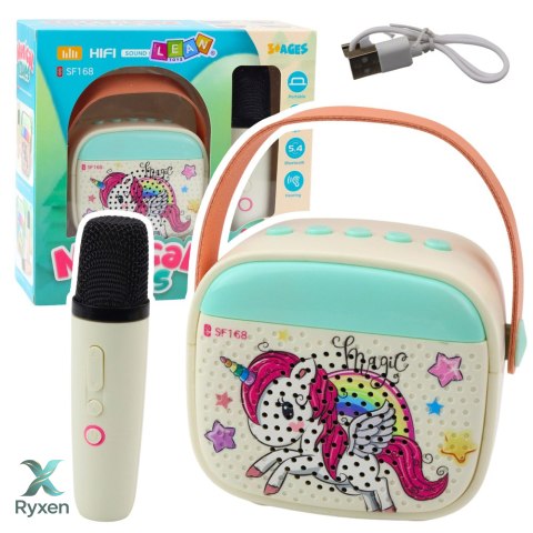 Zestaw Do Karaoke Dla Dzieci Z Jednorożcem Mikrofon Bluetooth