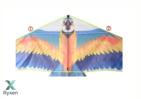 Duży Latawiec Ptak Długi Ogon Wstążki Kolorowy Papuga 250cm x 140cm