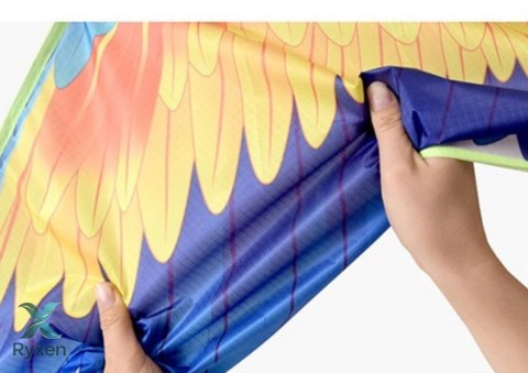 Duży Latawiec Ptak Długi Ogon Wstążki Kolorowy Papuga 250cm x 140cm